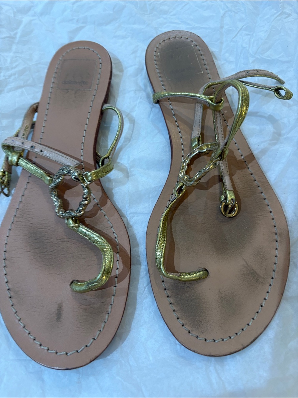 Dolce Vita Gold Metallic Rope-Style Thong Sandals